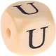 embossed letter cubes, 12 mm : U