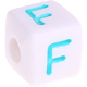 Разноцветные пластмассовые кубики с буквами по выбору : F