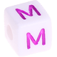 Разноцветные пластмассовые кубики с буквами по выбору : M