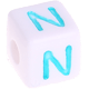 Coloré cubes de lettres en plastique – au choix : N