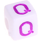 Coloré cubes de lettres en plastique – au choix : Q
