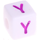Coloré cubes de lettres en plastique – au choix : Y