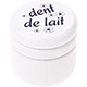 Krabička – "dent de lait", květinami : bílá