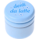 Caixinhas – "denti da latte", flores : azul bebé
