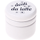 Puszka – "denti da latte", kwiatami : biały