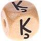 Cubos com letras em relevo, de 10 mm – Letão : Ķ