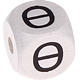white embossed letter cubes, 10 mm – Kazakh : Ө