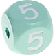 Cubos con letras en relieve de 10 mm en color menta : 5