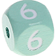 Cubos con letras en relieve de 10 mm en color menta : 6
