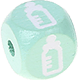 Mint embossed letter cubes, 10 mm – pictures : baby bottle