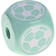 Cubos con letras en relieve de 10 mm en color menta con imágenes : fútbol