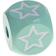 Cubes Lettres Gravées Menthe, 10 mm – Dessins : étoiles ouvert