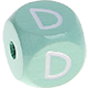 Mint embossed letter cubes, 10 mm : D