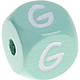 Mintgröna präglade bokstavstärningar 10 mm : G