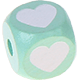 Cubes Lettres Gravées Menthe, 10 mm – Dessins : cœur