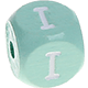 Mintgröna präglade bokstavstärningar 10 mm : I