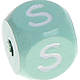 Mintgröna präglade bokstavstärningar 10 mm : S