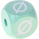 Cubos con letras en relieve de 10 mm en color menta : Ø