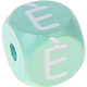Mintgröna präglade bokstavstärningar 10 mm – franska : È