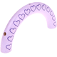 Wooden half rings – hearts : lilac