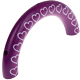 Wooden half rings – hearts : purple