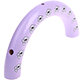 Wooden half rings – skull : lilac