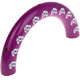 Wooden half rings – skull : purple