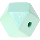 Hexagon (Holz), 12 mm : perlmutt - mint