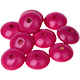 4 perles lentilles 18/9mm : rose foncé