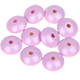 4 плоских бусин 18 / 9мм : перламутр Розовый