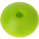 perles lentilles de silicone, 12 mm : jaune vert