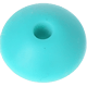 perles lentilles de silicone, 12 mm : turquoise clair