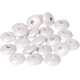 6 čočkovitých korálků 12x6mm : perleť bílá