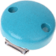 Pacifier clips, plain – Ø 30 mm : light turquoise