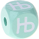 Cubos em verde menta com letras em relevo, de 10 mm – Sérvio : Њ