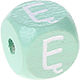 Cubos em verde menta com letras em relevo, de 10 mm – Polaco : Ę