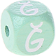 Mint, geprägte Buchstabenwürfel, 10 mm – Türkisch : Ğ