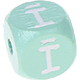 Mintgröna präglade bokstavstärningar 10 mm – lettisk : Ī