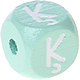 Mintgröna präglade bokstavstärningar 10 mm – lettisk : Ķ