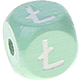 Cubos em verde menta com letras em relevo, de 10 mm – Polaco : Ł