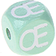 Mintgröna präglade bokstavstärningar 10 mm – franska : Œ