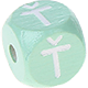 Mintgröna präglade bokstavstärningar 10 mm – tjeckiska : Ť