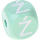 Mint embossed letter cubes, 10 mm – Polish : Ź