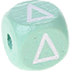 Cubos em verde menta com letras em relevo, de 10 mm – Grego : Δ