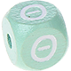 Cubos em verde menta com letras em relevo, de 10 mm – Grego : Θ