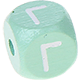 Cubos em verde menta com letras em relevo, de 10 mm – Grego : Γ