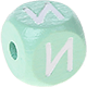 Cubos em verde menta com letras em relevo, de 10 mm – Russo : И