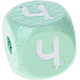 Cubos em verde menta com letras em relevo, de 10 mm – Russo : Ч