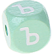 Cubos em verde menta com letras em relevo, de 10 mm – Russo : ъ