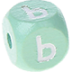 Cubos em verde menta com letras em relevo, de 10 mm – Russo : ь